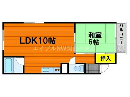 美建ビル(1LDK/4階)の間取り写真