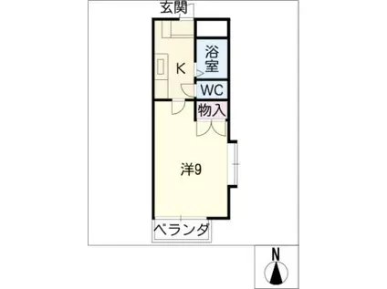 プロヴァンス(1K/1階)の間取り写真