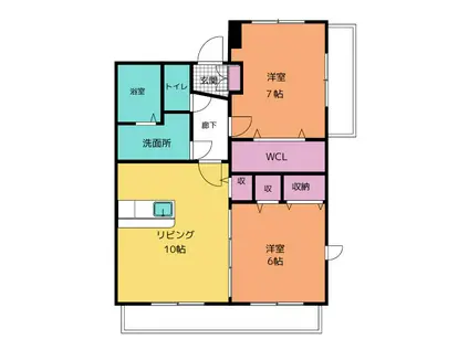 ルミエール栄(2LDK/2階)の間取り写真