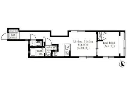 CREATIF池袋本町(1LDK/4階)の間取り写真