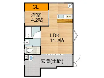 YOSHITOMI BASE(1LDK/1階)の間取り写真