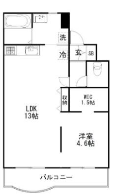 パールハイム河原(1LDK/2階)の間取り写真