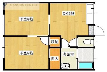 メゾン山崎(2DK/2階)の間取り写真