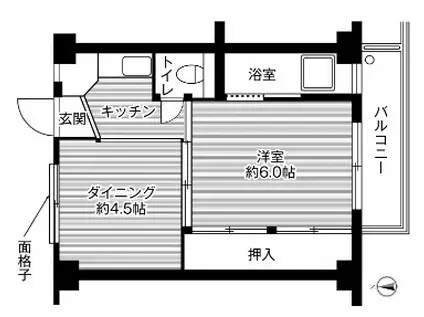 ビレッジハウス木戸(1DK/2階)の間取り写真
