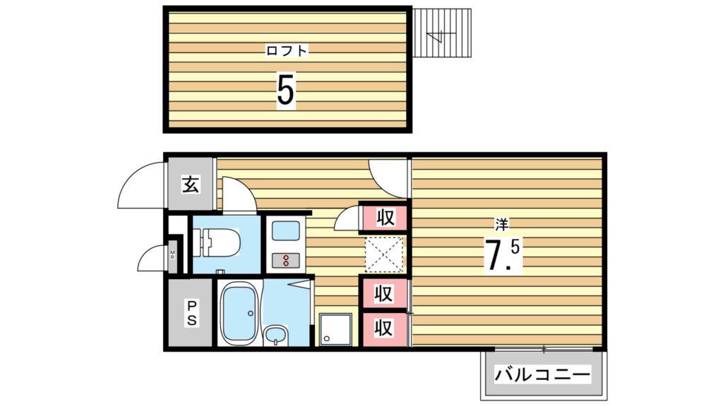 レオパレスカレンコート(1K/1階)の間取り写真