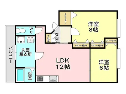 ARMBLD(2LDK/3階)の間取り写真