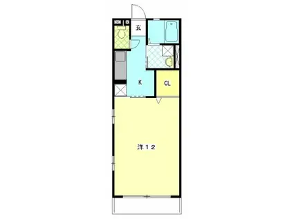 ルミエール・メイ(1K/1階)の間取り写真