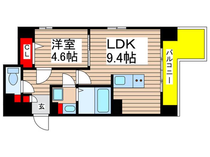 パールコートII(1LDK/10階)の間取り写真