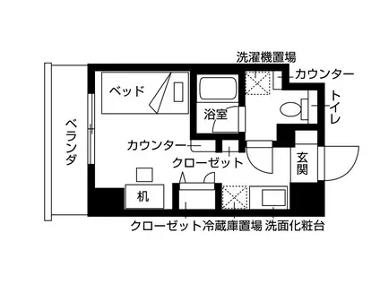 リビオセゾン亀有(ワンルーム/4階)の間取り写真