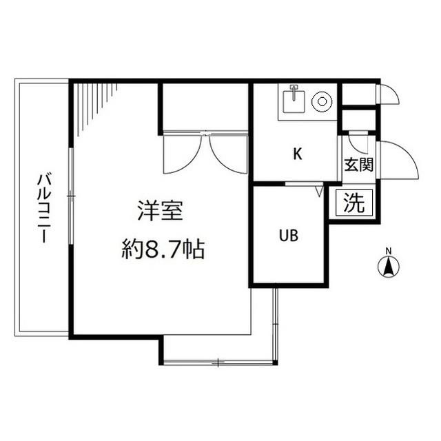 ケンジントンハイツ(1K/2階)の間取り写真