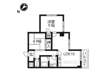 ガーデンスクエア瀬田(2LDK/5階)の間取り写真