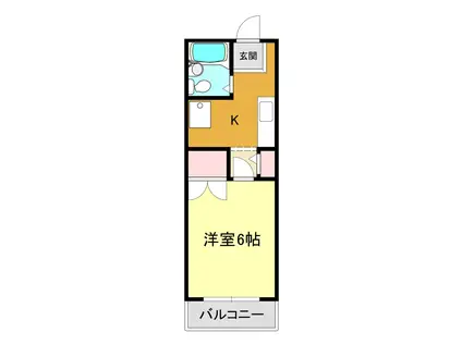 平井ハイツ(1K/1階)の間取り写真