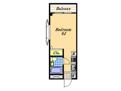 サンブライト18(ワンルーム/1階)の間取り写真