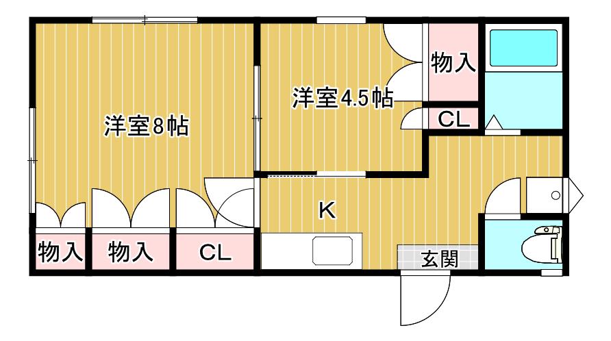 シティタウン新潟(2K/2階)の間取り写真