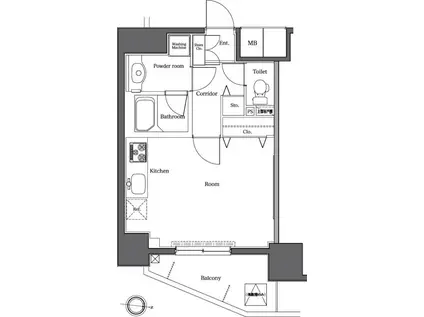 RASIS 大山(ワンルーム/5階)の間取り写真