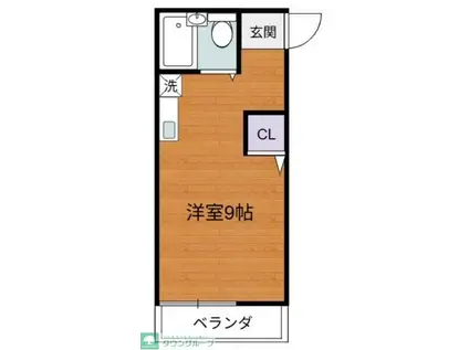 コーポハナブサ(ワンルーム/2階)の間取り写真