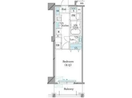 ホーリーフォート南平岸(1K/3階)の間取り写真