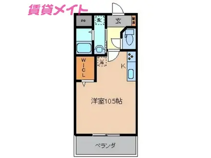 コスモス(ワンルーム/1階)の間取り写真