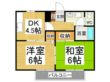 サンガーデンHIRABAYASHI(2DK/1階)の間取り写真