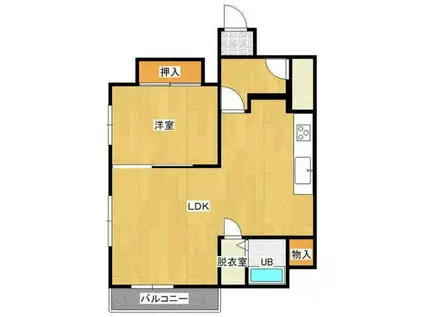 ダイヤコーポ桂川(1LDK/5階)の間取り写真