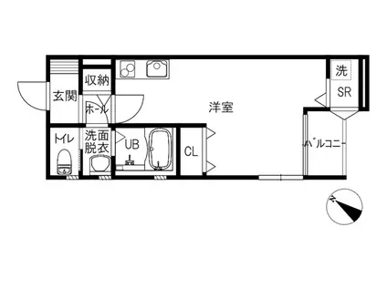 ソラーナ(ワンルーム/3階)の間取り写真