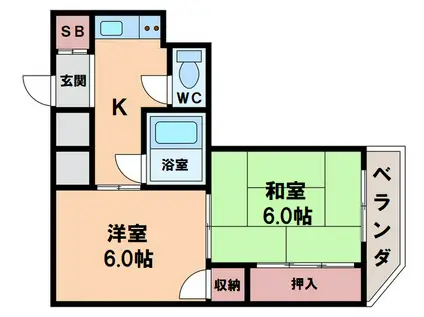 メゾンドトキワ(2K/6階)の間取り写真