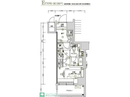 CREST TAPP 川崎II(1K/8階)の間取り写真