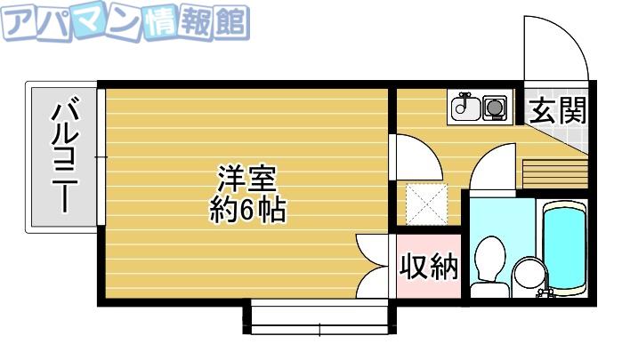 モンパレス新潟新津I(1K/2階)の間取り写真