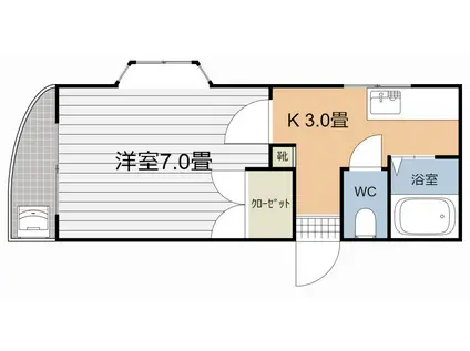 めまさビル(1K/4階)の間取り写真