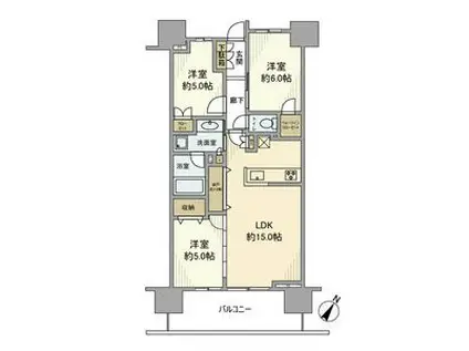 プラウド瑞江(3LDK/4階)の間取り写真