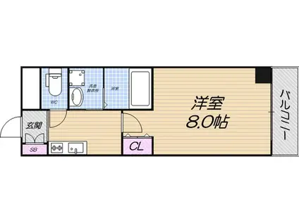 リバーライズ南堀江(1K/4階)の間取り写真