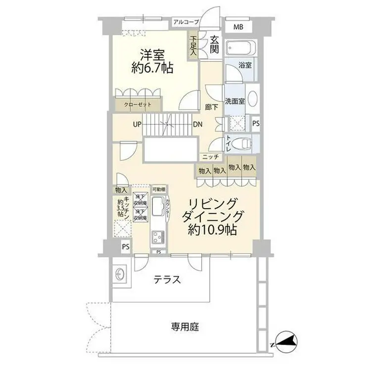 クレッセント二子玉川アッサンブラージュ 1階階 間取り
