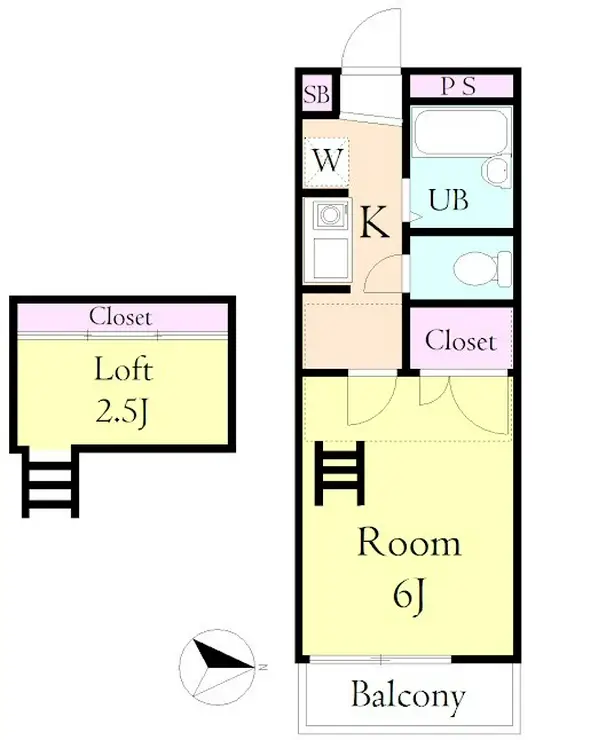 ビューティフルハイツB 2階階 間取り