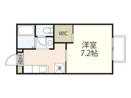 ネストII(1K/1階)の間取り写真