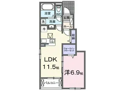 アストピア千田(1LDK/1階)の間取り写真