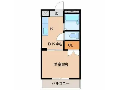 ゆとり220(1K/2階)の間取り写真