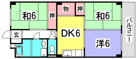 第3カジカワビル(3DK/3階)の間取り写真
