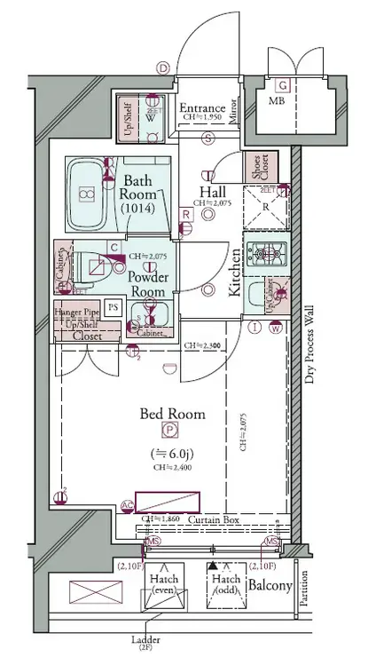 コンシェリア横濱関内 9階階 間取り
