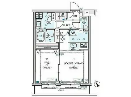 GENOVIA墨田八広SKYGARDEN(1LDK/2階)の間取り写真