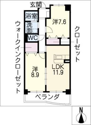 レトルダムール(2LDK/1階)の間取り写真