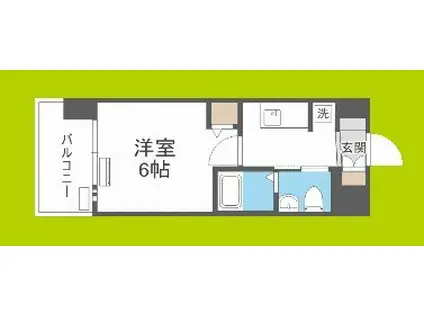 エグゼ弁天町(1K/1階)の間取り写真