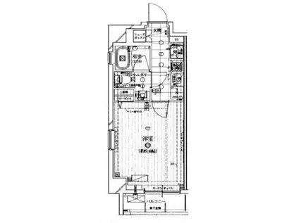 レガリス門前仲町パークサイド(1K/1階)の間取り写真