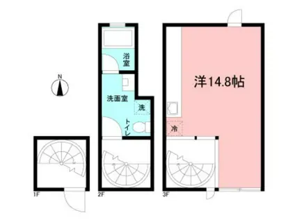 CURVE南千住(ワンルーム/1階)の間取り写真