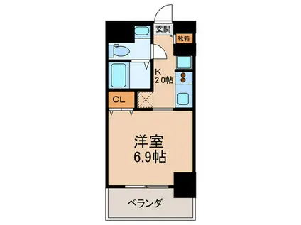 エイペックス北梅田(1K/10階)の間取り写真