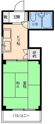 土居ビル(1K/3階)の間取り写真