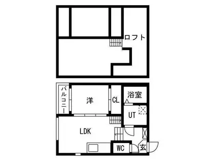 本陣テラス(1LDK/1階)の間取り写真