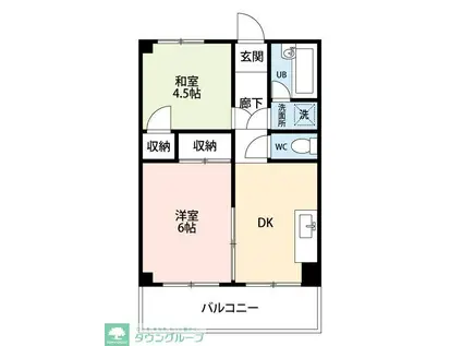 ルーエ大和田(2DK/3階)の間取り写真