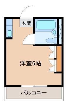 コーポ一の宮(ワンルーム/1階)の間取り写真
