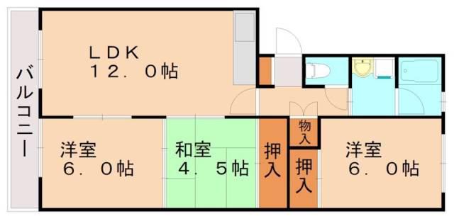 レークサイドパーク(3LDK/2階)の間取り写真
