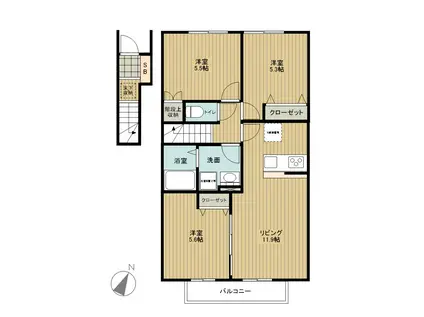 イープレイス(3LDK/2階)の間取り写真